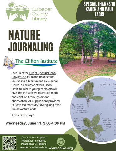 flyer for nature journaling program