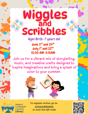 flyer for wiggles and scribbles