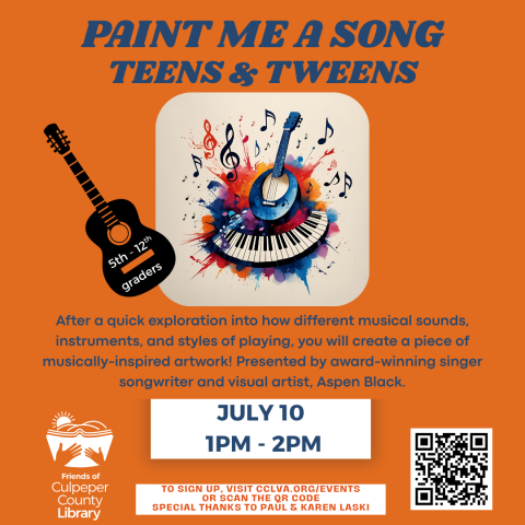 Flyer about Paint Me A Song event