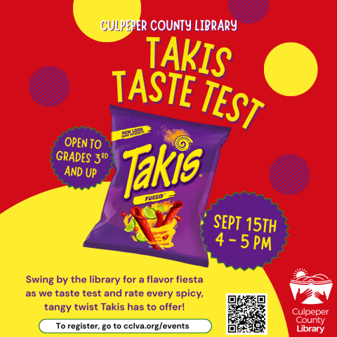 Flyer with Takis bag and information about the taste test event