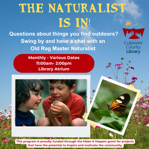 Flyer with children in nature and a butterfly