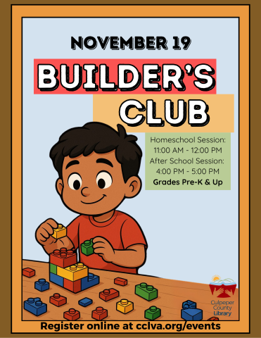 Flyer with kid playing with LEGOs