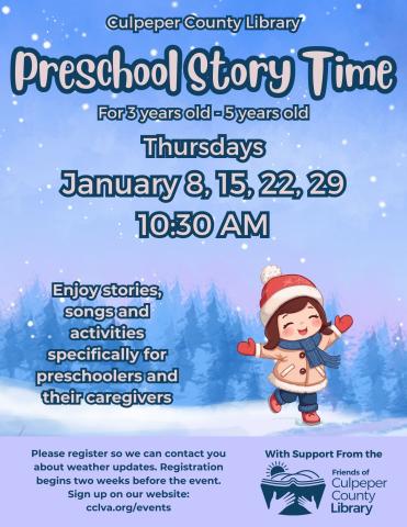 flyer for preschool story time