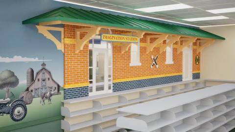Mural depiction of Culpeper Train Depot