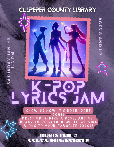 Flyer for k pop lyrics jam