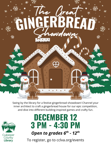 Flyer showing gingerbread house