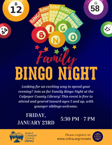flyer for family bingo night