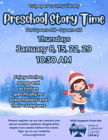 Flyer about Preschool Story Time