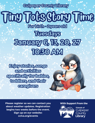 Flyer about Tiny Tots Story Time