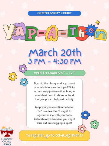 Flyer about yap a thon