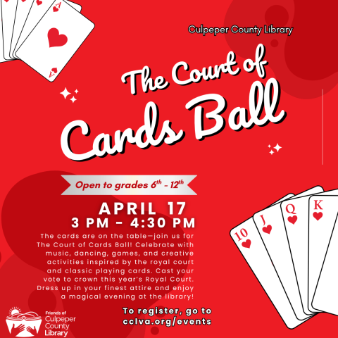 Flyer about the Cards Ball with playing cards