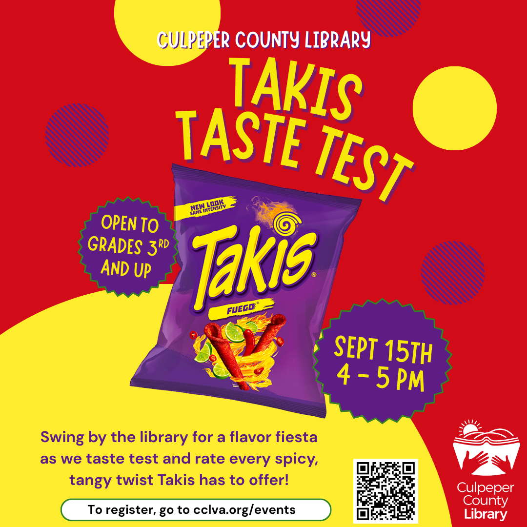 Flyer with Takis bag and information about the taste test event