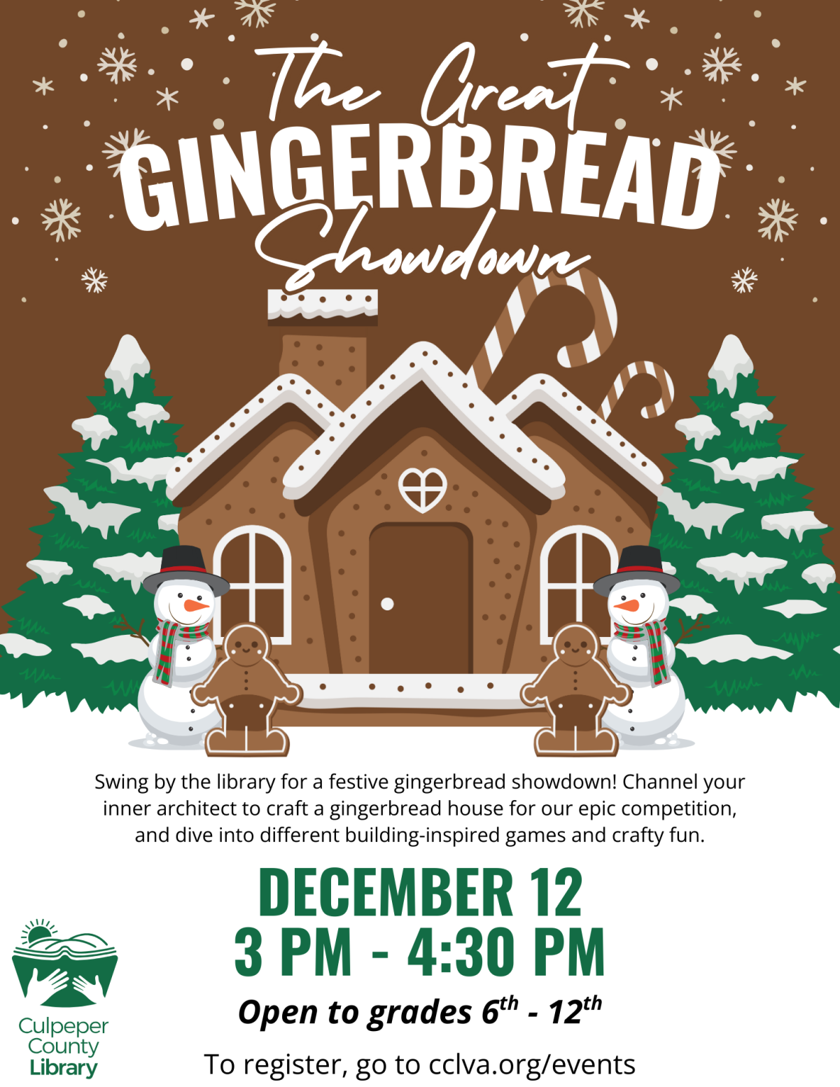 Flyer showing gingerbread house