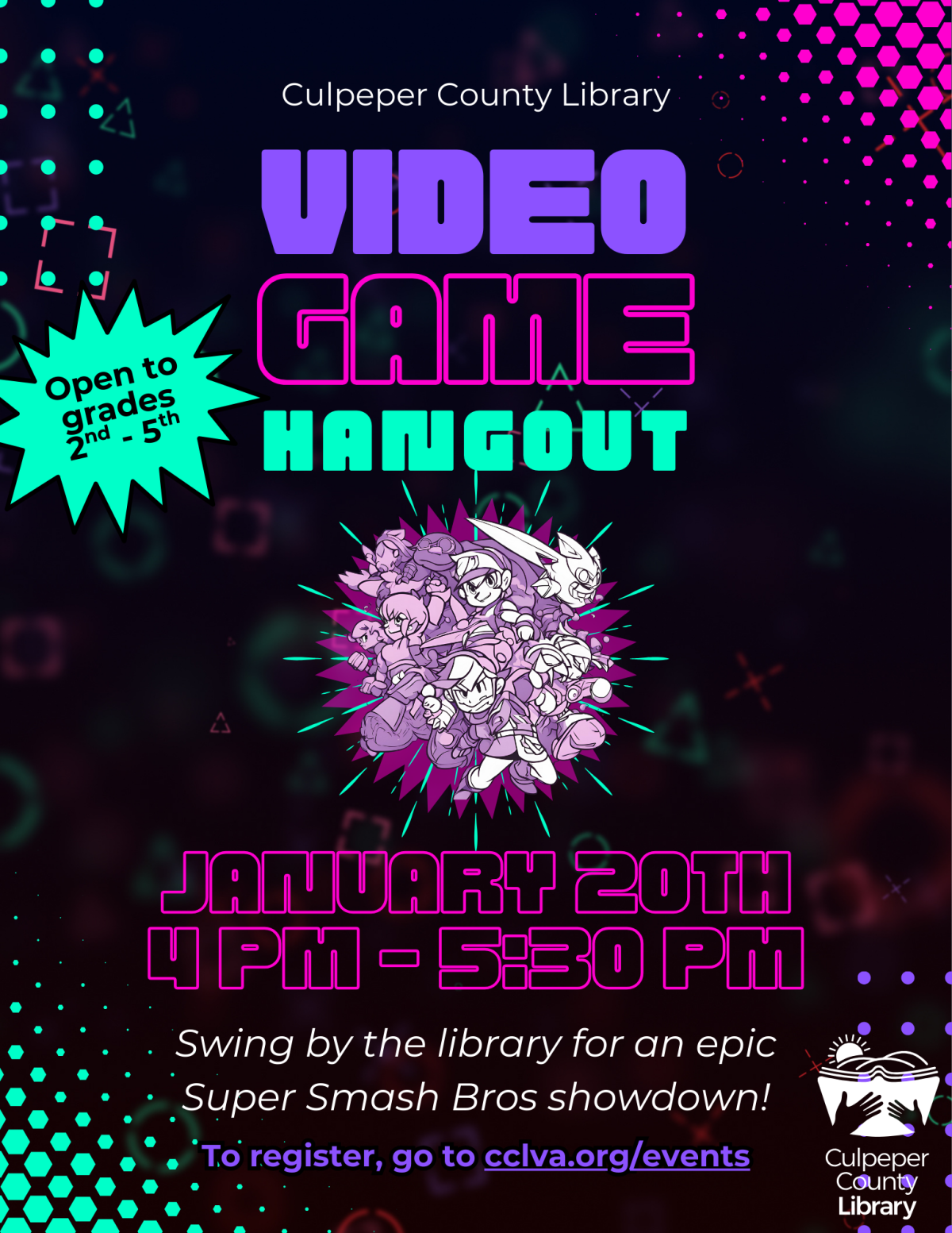 Flyer about Video Game Hang Out
