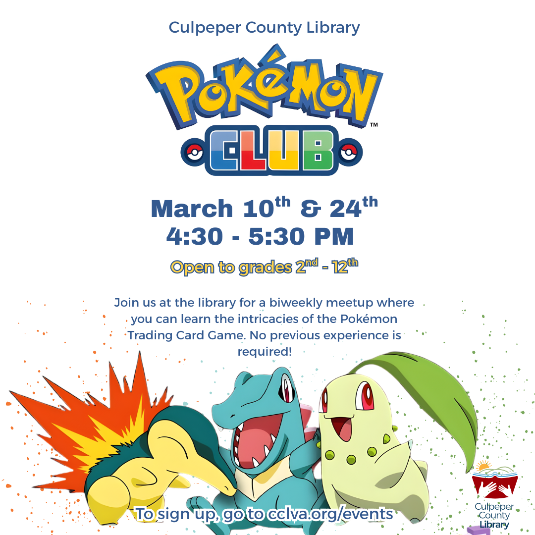 Flyer for Pokémon Club with 3 Pokémons 