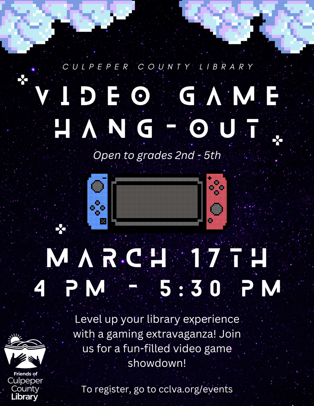 Flyer about Video Game Hang Out