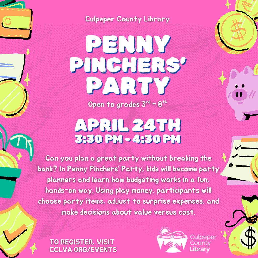 Flyer for Penny Pinchers' Party